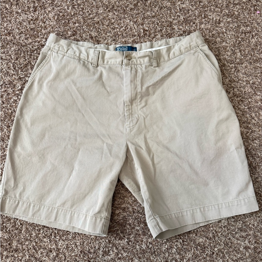 Polo Ralph Lauren Shorts Mens 38 Beige Prospect Chino Classic Cotton Casual
